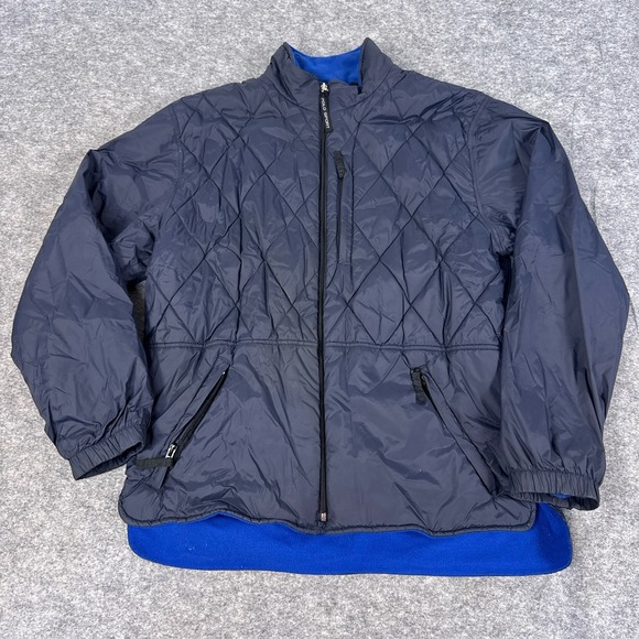 Ralph Lauren Polo Sport Jacket Mens Medium Blue Quilted Fleece Lined Vintage